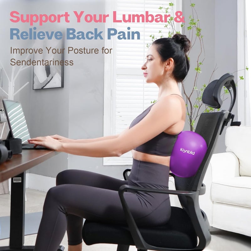 kisnbld Small Exercise Ball, 9 Inch Mini Pilates Ball, Anti Burst and Slip Resistant Mini Yoga Ball for Stability, Fitness, Physical Therapy, Stretching & Core Strength Workout at Home Gym & Office - Image 3